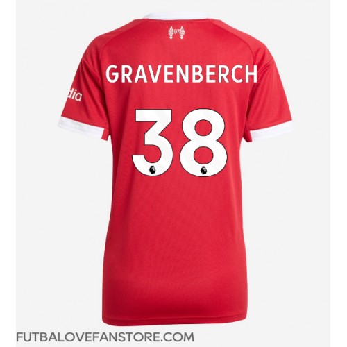 Liverpool Ryan Gravenberch #38 Domáci Ženy futbalový dres 2025-26 Krátky Rukáv Liverpool Ryan Gravenberch #38 Domáci Ženy futbalový dres 2025-26 Krátky Rukáv
